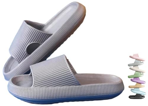 VEXITO Wolken Badelatschen Damen Orthoslipper Original Cloud Slippers Hausschuhe Wolkenschuhe Schuhe Sommer Herren Wolken Schlappen Cozy Slides Pantoletten Weich Grau Gr. 38-39 von VEXITO