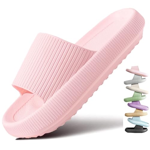 VEXITO Wolken Badelatschen Damen Orthoslipper Original Cloud Slippers Hausschuhe Wolkenschuhe Schuhe Sommer Herren Wolken Schlappen Cozy Slides Pantoletten Weich Pink Gr. 40-41 von VEXITO