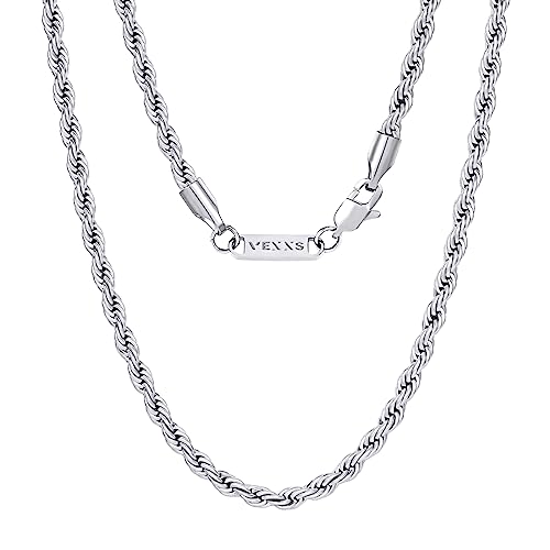 VEXXS Goldkette Herren Kordelkette,18 Karat Vergoldet 3/5mm Edelstahl halskette Herren Kette,Goldkette für Herren Damen Männer Jungen, Schmuck Geschenk,46-66cm VEXXS Goldkette Herren Kordelkette,18 Karat Vergoldet 3/5mm Edelstahl halskette Herren Kette,Goldkette für Herren Damen Männer Jungen, Schmuck Geschenk,46-66cm von VEXXS
