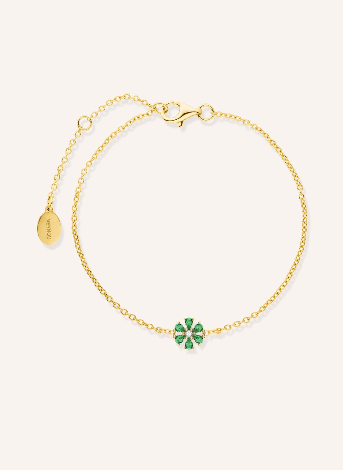 Veynou Armband Blooming Eden Aus 14 Karat Gelbgold Und 0,27ct. Lab-Grown Smaragde Und 0,03ct. Lab-Grown Diamant gold Veynou Armband Blooming Eden Aus 14 Karat Gelbgold Und 0,27ct. Lab-Grown Smaragde Und 0,03ct. Lab-Grown Diamant gold von VEYNOU