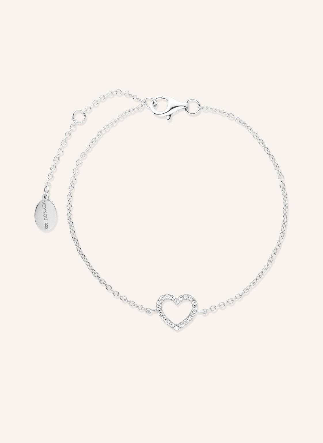 Veynou Armband Herz Aus 14 Karat Weißgold Und Diamanten silber von VEYNOU