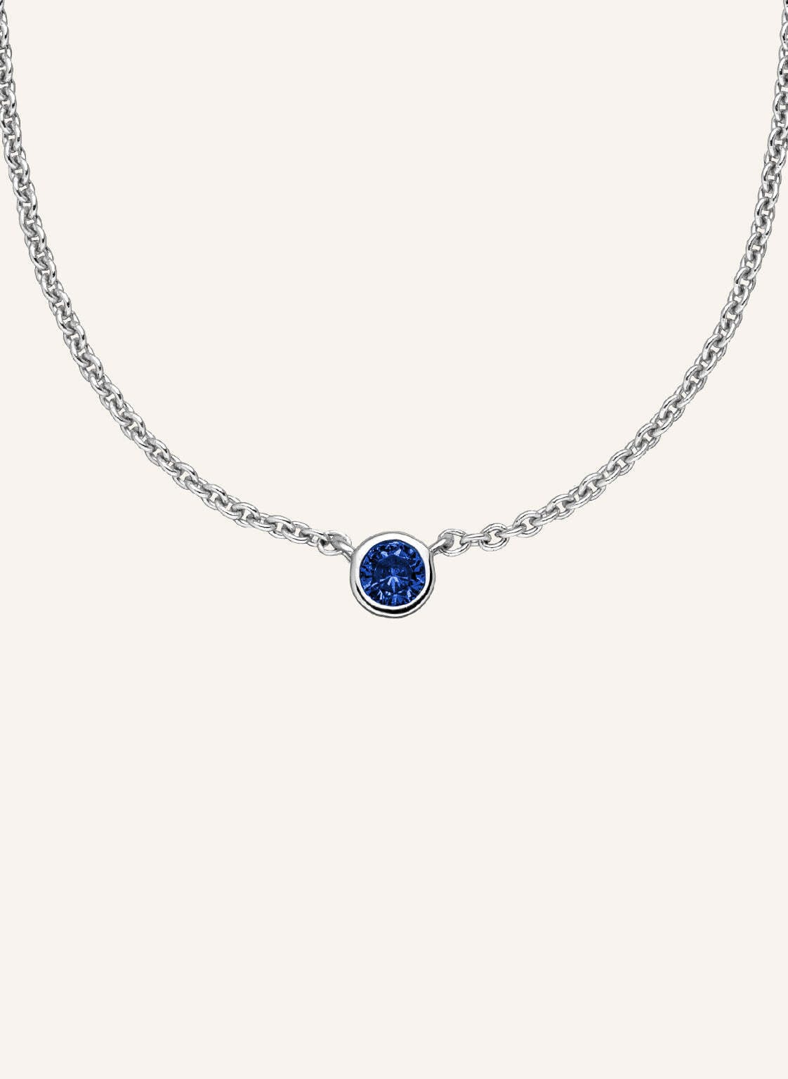 Veynou Halskette Laya Aus 14 Karat Weißgold Und 0,10ct. Lab-Grown Saphir silber von VEYNOU