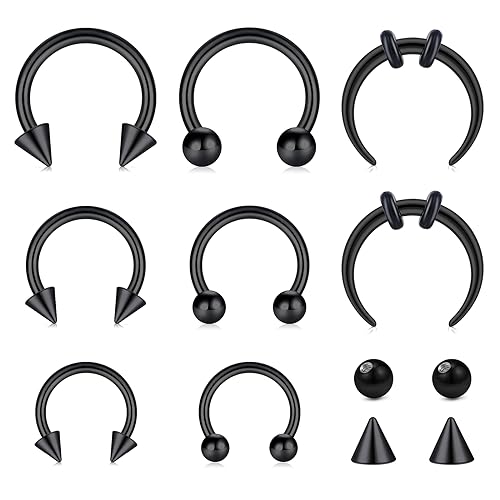 VF VFUN 16G Chirurgenstahl Nasenpiercing Septum Piercing Hufeisen Rings Piercing Lippe Hufeisen Piercing Für Frauen Men von VF VFUN