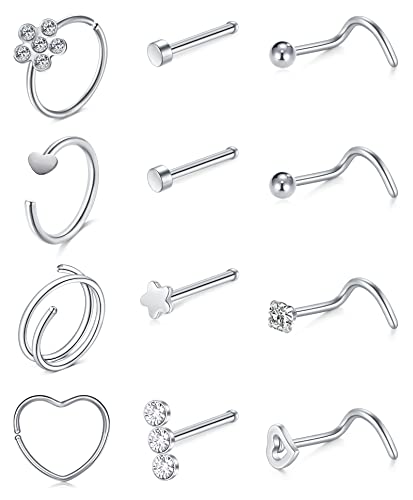 VF VFUN 20g Nasenstecker Nasenpiercing Piercing For Damen Herren Hypoallergenic Nasenpiercing Schmuck Tragus Cartilage Helix Ohrpiercing von VF VFUN