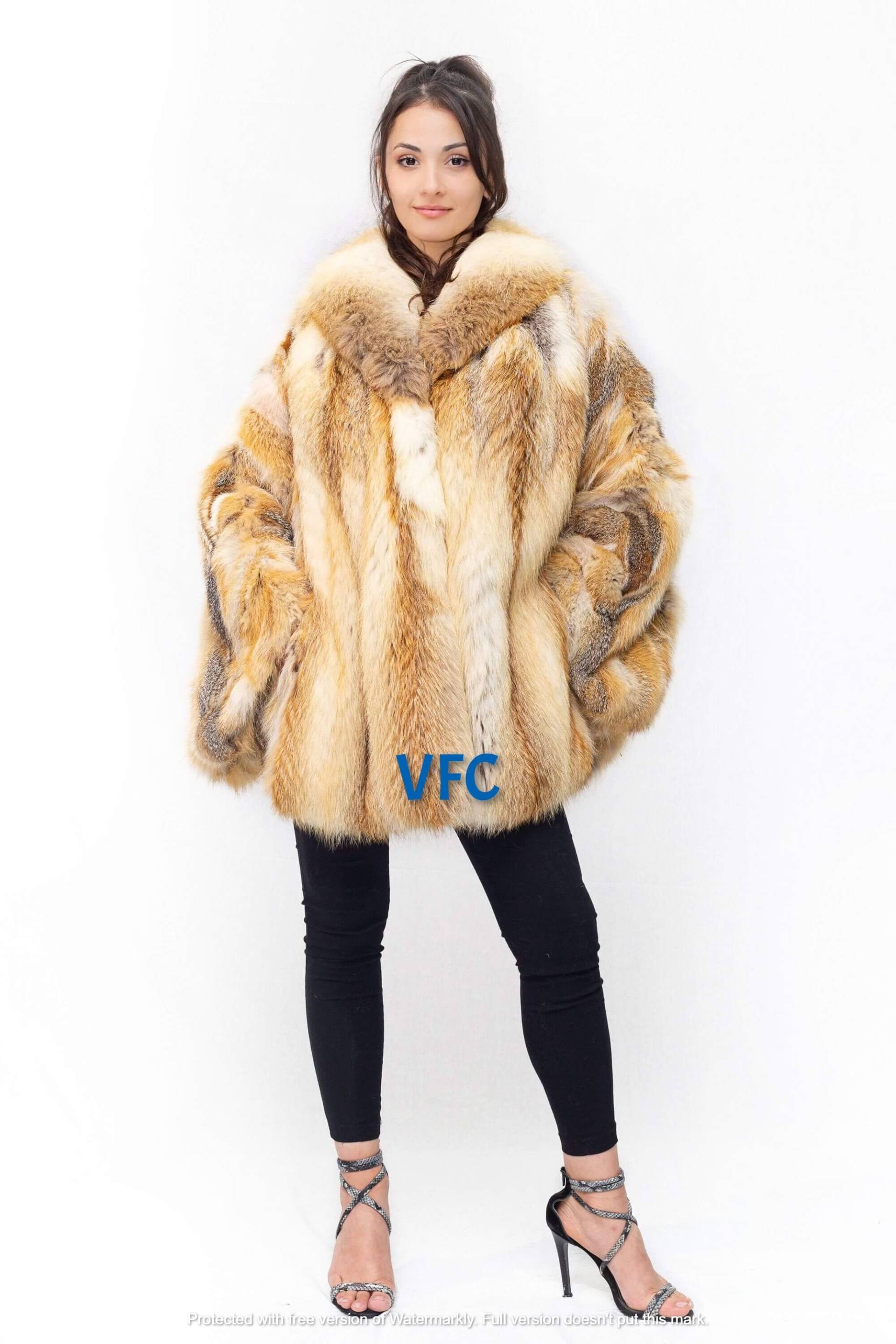 Echtes Fuchspelz Cape, Goldfuchs Pelz Cape Mit Kragen, Fluffy Luxus von VFCfurs