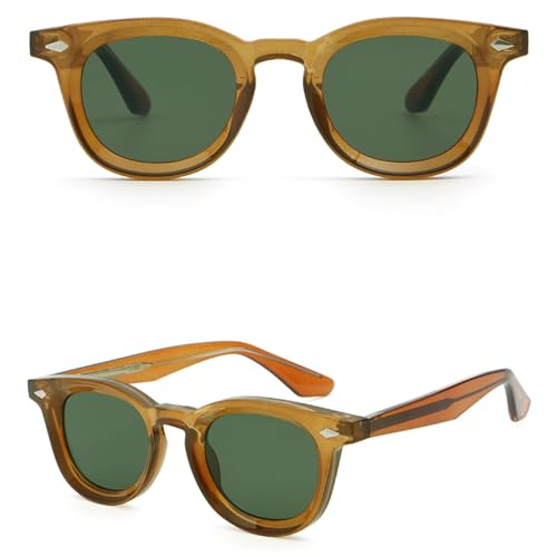 VFDHN Clip-on Sonnenbrille Polarisiert Herren Doppelsteg Damen Metall Magnetisch Braun Leopard(6) von VFDHN