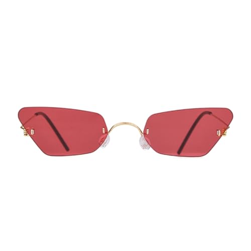 VFDHN Damen Retro Sonnenbrille Rechteckig Klein Randlos Rahmen Sonnenbrillen für Damen(7) von VFDHN