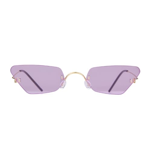 VFDHN Damen Retro Sonnenbrille Rechteckig Klein Randlos Rahmen Sonnenbrillen für Damen (3) von VFDHN