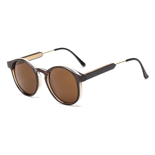 VFDHN Gothic Transparente Damen Vintage Sonnenbrille Rund Uv400 Herren (6 Braun) von VFDHN