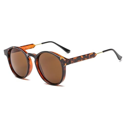 VFDHN Gothic Transparente Damen Vintage Sonnenbrille Rund Uv400 Herren (7 Leopard) von VFDHN