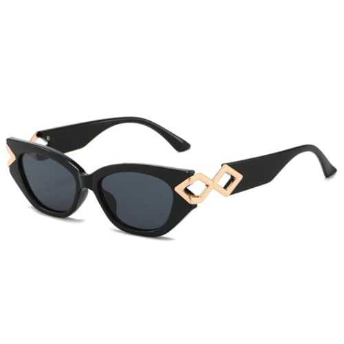 VFDHN Modische Metallbrille mit Hohlrahmen für Damen (Goldschwarz) von VFDHN