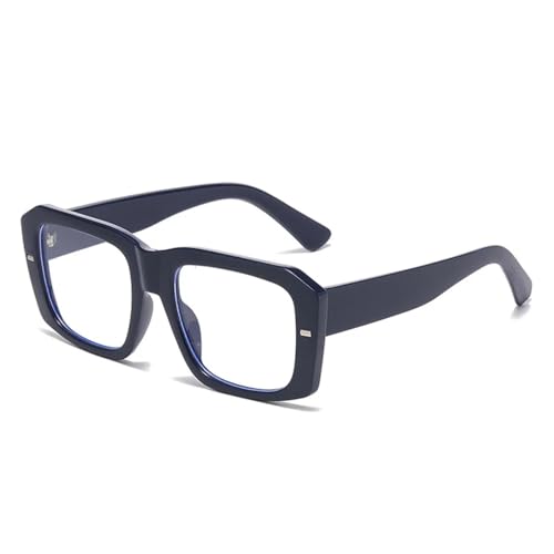 VFDHN Modische Sonnenbrille für Damen, Vintage, Nieten, Punk, Herren, Blaugrün, UV400, klare Gläser (Dunkelblau, klar) von VFDHN