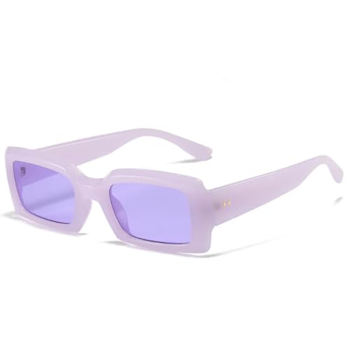VFDHN Modische Sonnenbrille für Damen und Herren, klein, rechteckig, UV400 (lila) von VFDHN
