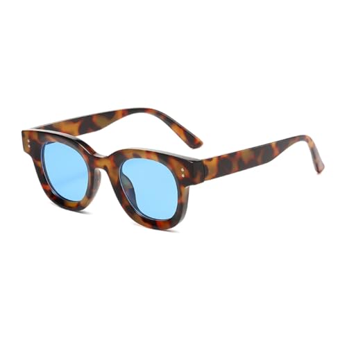 VFDHN Modische klassische Retro-Sonnenbrille mit ovalem Rahmen, verdickter Ozeanfilm, kleiner Rahmen, Straßenfoto, weiblich (Karettschildkröte blau) von VFDHN