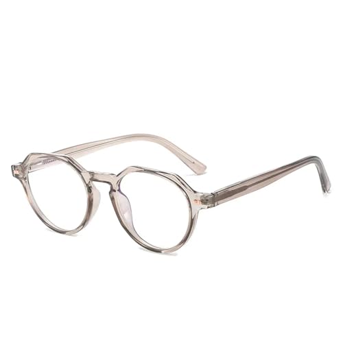 VFDHN Ovale Retro-Brillenfassung, modisch, für Damen und Herren, Federscharnier, klare Linse, UV400 (kaffeebraun) von VFDHN