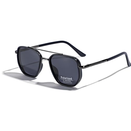 VFDHN Polarisierte Sonnenbrille Herren Retro Style Metall für Damen Doppelsteg Autofahren Uv400(2) von VFDHN