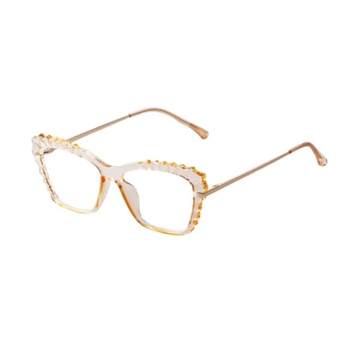 VFDHN Retro Big Frame Rote Brille Metall Dick Mode Damen (C5 Beige) von VFDHN
