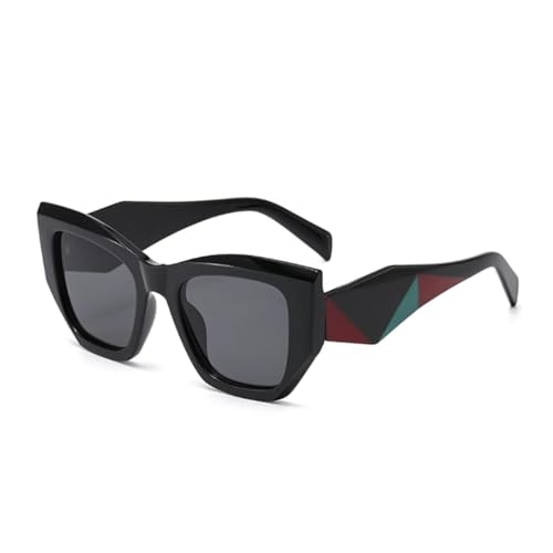 VFDHN Retro Fashion Oversize Sonnenbrille Damen Herren Klassisch UV400 Outdoor (Schwarz) von VFDHN