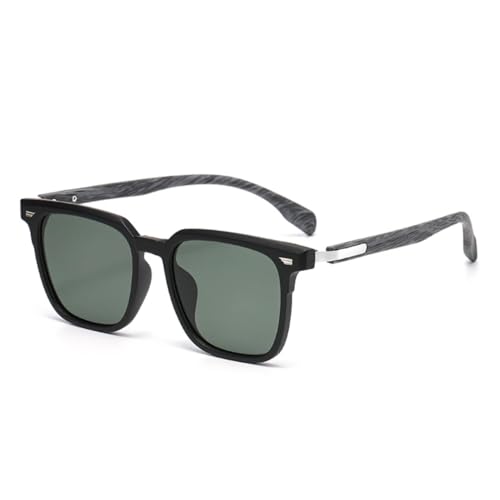 VFDHN Retro Fashion Polarisierte Sonnenbrille Damen Herren Klassisch Vintage UV400 Outdoor (Matt Schwarz Grün) von VFDHN