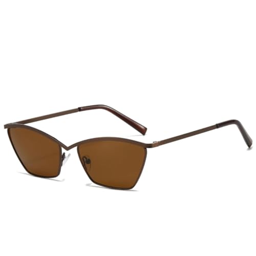 VFDHN Retro Herren Damen Metallrahmen Sonnenbrille Vintage Mode Luxus Shades UV400 (Braun Braun) von VFDHN
