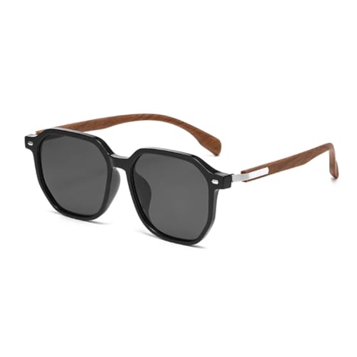 VFDHN Retro-Mode Polarisierte Sonnenbrille Damen Herren Klassisch Vintage UV400 Outdoor (Glänzend Schwarz Schwarz) von VFDHN