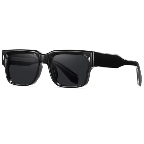 VFDHN Retro-Mode Polarisierte Sonnenbrille Damen Herren Klassische Vintage UV400 Outdoor-Sonnenbrille (Schwarz Schwarz) von VFDHN