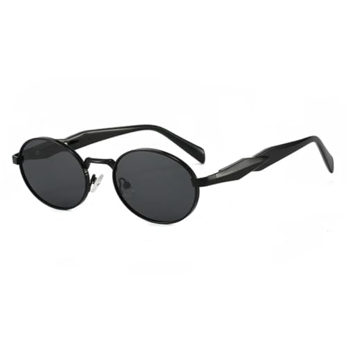 VFDHN Retro-Mode Runde Sonnenbrille Damen Herren Klassische UV400 Outdoor-Sonnenbrille (Schwarz Schwarz) von VFDHN