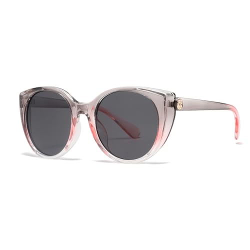 VFDHN Retro-Mode Runde Vintage Damen Sonnenbrille Klassisch Vintage Übergröße UV400 Outdoor (Grau) von VFDHN