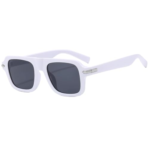 VFDHN Sonnenbrille mit dickem Rahmen, UV400, modisch, für Straßenfotos, modisch, klassisch, weiblich (weiß) von VFDHN
