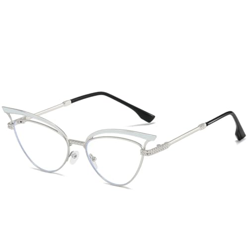 VFDHN Übergroße hohle Sonnenbrille für Damen, Retro, goldfarben, rosa, verspiegelt, für Damen (silberfarben, transparent) von VFDHN