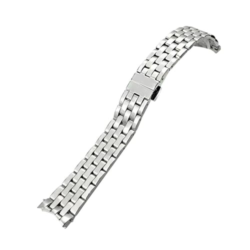 VFEBTSD 18 mm M007 Edelstahl-Uhrenarmband, kompatibel mit MIDO BARONCELLI .207 A, Silber/Roségold, Uhrenarmband-Werkzeug(Silver) von VFEBTSD