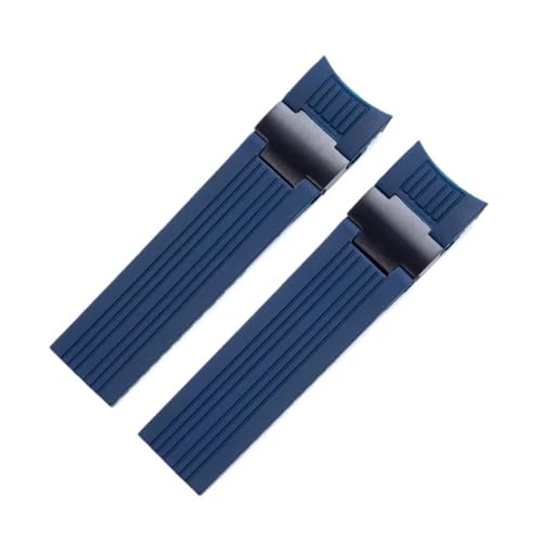 VFEBTSD 22 mm Uhrenarmband aus Silikonkautschuk mit gebogenem Ende, kompatibel mit Ulysse Nardin 263 DIVER-Armband, schwarz-blauer Gürtel, Uhrenarmbänder(Blue-black-1) von VFEBTSD
