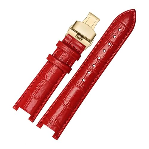 VFEBTSD Echtes Leder-Uhrenarmband, kompatibel mit Tissot Tianwang Folli Follie Michael Kors MK Mk5774 Herren Damen Notch-Armband 16 18 mm Armband(Black Green,22mm-13mm) von VFEBTSD