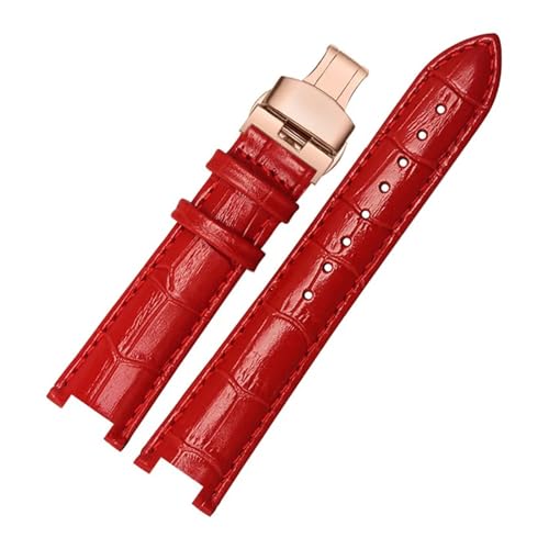 VFEBTSD Echtes Leder-Uhrenarmband, kompatibel mit Tissot Tianwang Folli Follie Michael Kors MK Mk5774 Herren Damen Notch-Armband 16 18 mm Armband(Blue White,22mm-13mm) von VFEBTSD