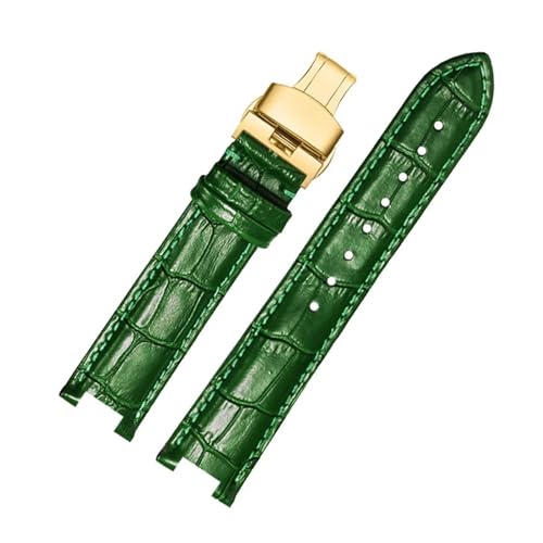 VFEBTSD Echtes Leder-Uhrenarmband, kompatibel mit Tissot Tianwang Folli Follie Michael Kors MK Mk5774 Herren Damen Notch-Armband 16 18 mm Armband(Ivory,20mm-12mm) von VFEBTSD