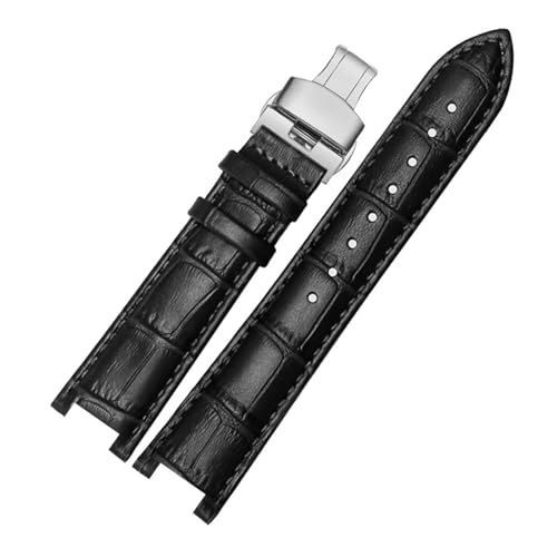 VFEBTSD Echtes Leder-Uhrenarmband, kompatibel mit Tissot Tianwang Folli Follie Michael Kors MK Mk5774 Herren Damen Notch-Armband 16 18 mm Armband(PURPLE,20mm-12mm) von VFEBTSD