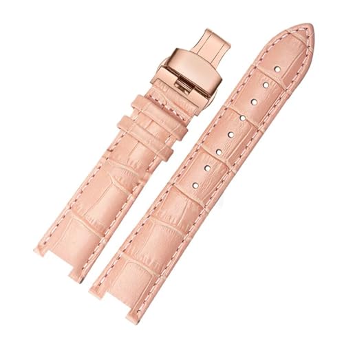 VFEBTSD Echtes Leder-Uhrenarmband, kompatibel mit Tissot Tianwang Folli Follie Michael Kors MK Mk5774 Herren Damen Notch-Armband 16 18 mm Armband(Purple Green,20mm-11mm) von VFEBTSD