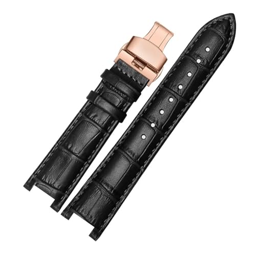 VFEBTSD Echtes Leder-Uhrenarmband, kompatibel mit Tissot Tianwang Folli Follie Michael Kors MK Mk5774 Herren Damen Notch-Armband 16 18 mm Armband(RED,20mm-11mm) von VFEBTSD