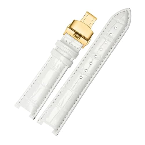 VFEBTSD Echtes Leder-Uhrenarmband, kompatibel mit Tissot Tianwang Folli Follie Michael Kors MK Mk5774 Herren Damen Notch-Armband 16 18 mm Armband(Rose Green,22mm-13mm) von VFEBTSD