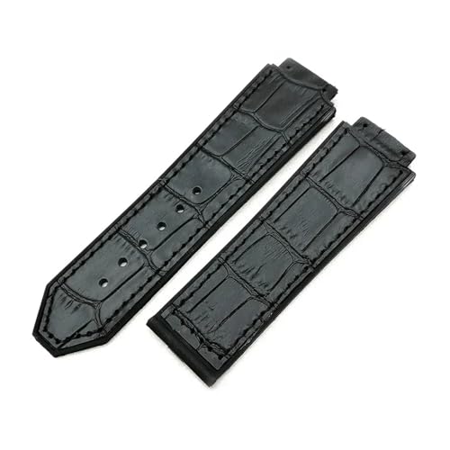 VFEBTSD Ersatz-Uhrenarmband, Lederarmband, kompatibel mit Hublot-Serie, modisch, für Herren und Damen, Silikon-Leder-Sportuhr-Armband, 19 mm x 25 mm, ROSEGOLD BUCKLE_19MM-25MM von VFEBTSD