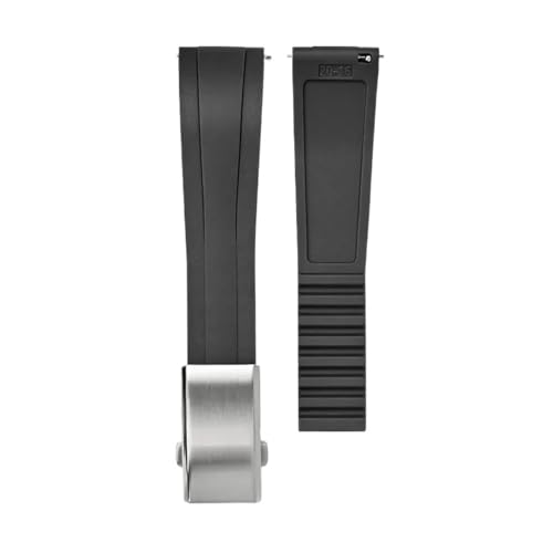 VFEBTSD Flüssiges Silikonarmband mit Schnellverschluss for Herren und Damen, zuschneidbar, Ersatzarmband, Uhrenarmband, kompatibel Rolex, Omega(Black,22mm) von VFEBTSD
