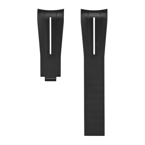 VFEBTSD Gebogenes Armband aus Flüssigsilikon, Klappschnalle, kompatibel mit Rolex Submariner 20 mm, wasserdicht, Ersatzarmband für Herren, 20 mm von VFEBTSD