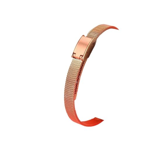 VFEBTSD Kleine Größe Breite Edelstahl Armbanduhr Band Damen Band Metall Uhrenkette, 12 mm von VFEBTSD