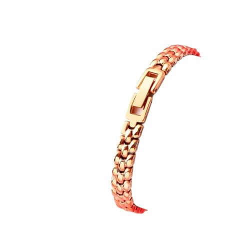 VFEBTSD Kleine Größe Breite Edelstahl Armbanduhr Band Damen Band Metall Uhrenkette, 8 mm von VFEBTSD