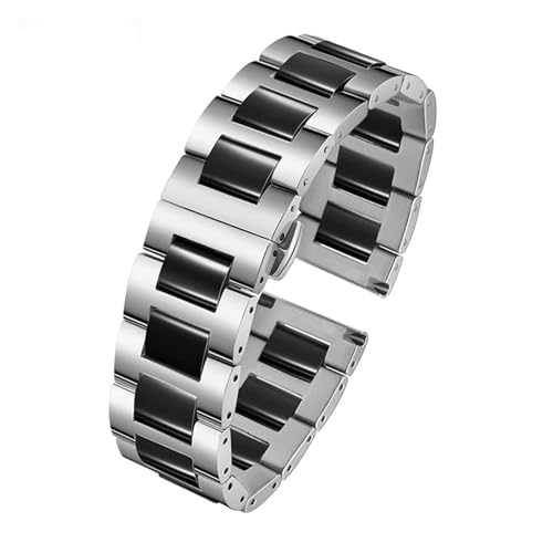 VFEBTSD Kompatibel mit Huawei NEW GT5 Armband Smart WATCHGT5 Pro Keramikarmband GT Ultimate Fashion Uhrenkette Herren Damen GT4/GT3 Armband 20 22 mm(4101 silver black,For GT5 41mm) von VFEBTSD
