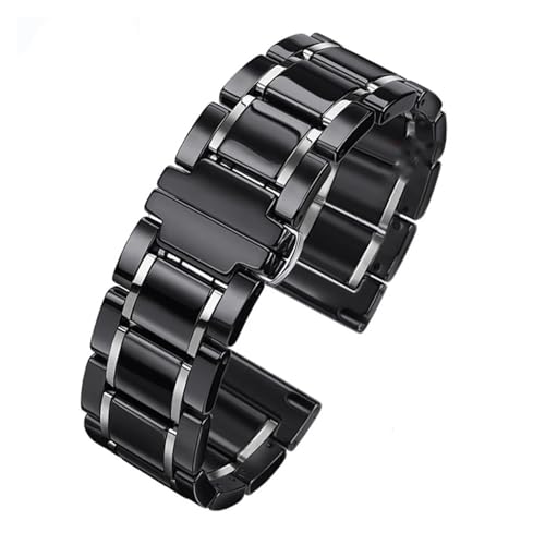 VFEBTSD Kompatibel mit Huawei NEW GT5 Armband Smart WATCHGT5 Pro Keramikarmband GT Ultimate Fashion Uhrenkette Herren Damen GT4/GT3 Armband 20 22 mm(4110 black silver,20mm-width) von VFEBTSD