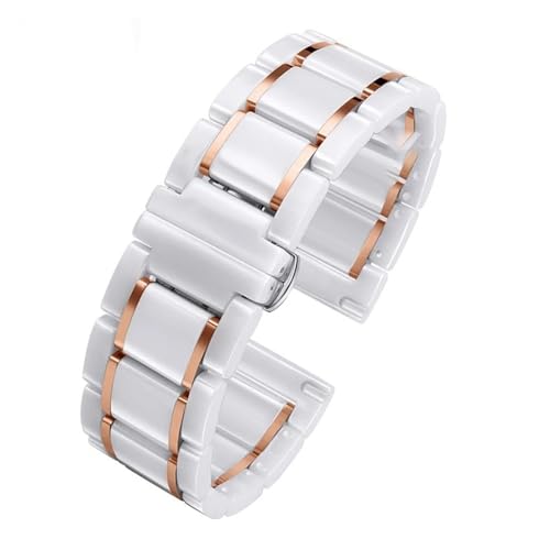 VFEBTSD Kompatibel mit Huawei NEW GT5 Armband Smart WATCHGT5 Pro Keramikarmband GT Ultimate Fashion Uhrenkette Herren Damen GT4/GT3 Armband 20 22 mm(4110 white rose gold,22mm-width) von VFEBTSD