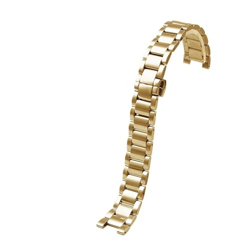 VFEBTSD Lady Notch Edelstahl-Armband kompatibel mit Cartier PASHA Michael Kors Folli Follie Uhr Damenarmband Metallarmband(Gold,16-8mm) von VFEBTSD