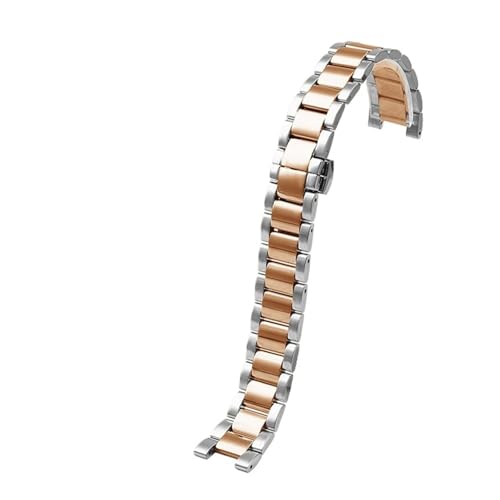VFEBTSD Lady Notch Edelstahl-Armband kompatibel mit Cartier PASHA Michael Kors Folli Follie Uhr Damenarmband Metallarmband(Silver rose,18-10mm) von VFEBTSD