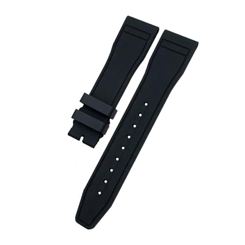 VFEBTSD Orange-blaues Fluorkautschuk-Uhrenarmband 20 mm 21 22, kompatibel mit IWC Pilot Portofino TOP-Serie IW388114 IW388108 PORTUGIESER-Armband(Black,21MM_SILVER BUCKLE 3) von VFEBTSD